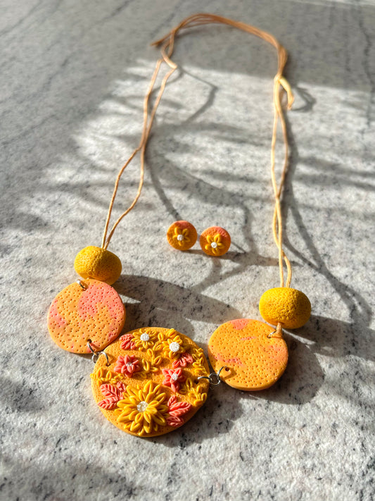 Komplet - Oranžne rože