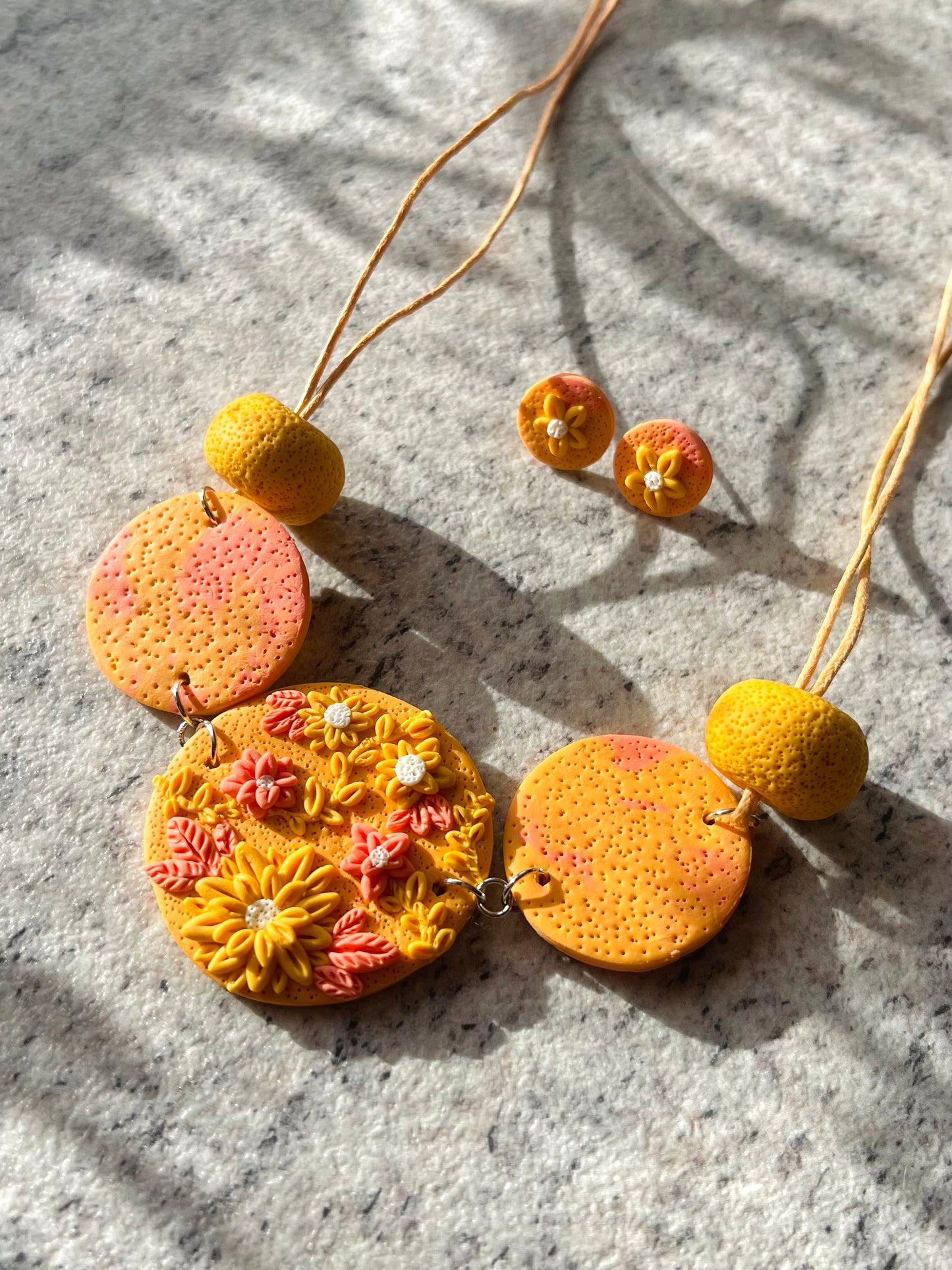 Komplet - Oranžne rože